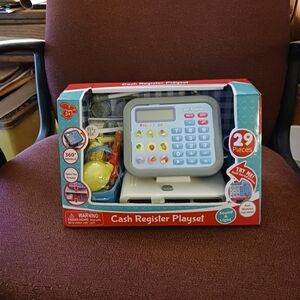 Kids Cash Register Playset with Blue and White Colors